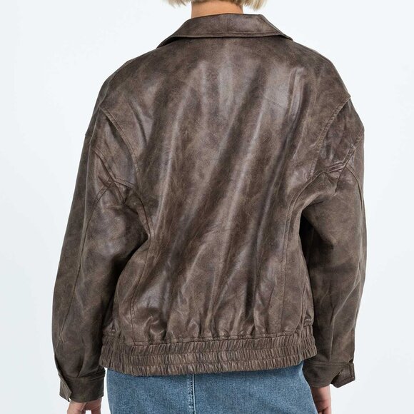 PRINCESS POLLY KENNY BOMBER CHOCOLATE - Picture 2 of 2